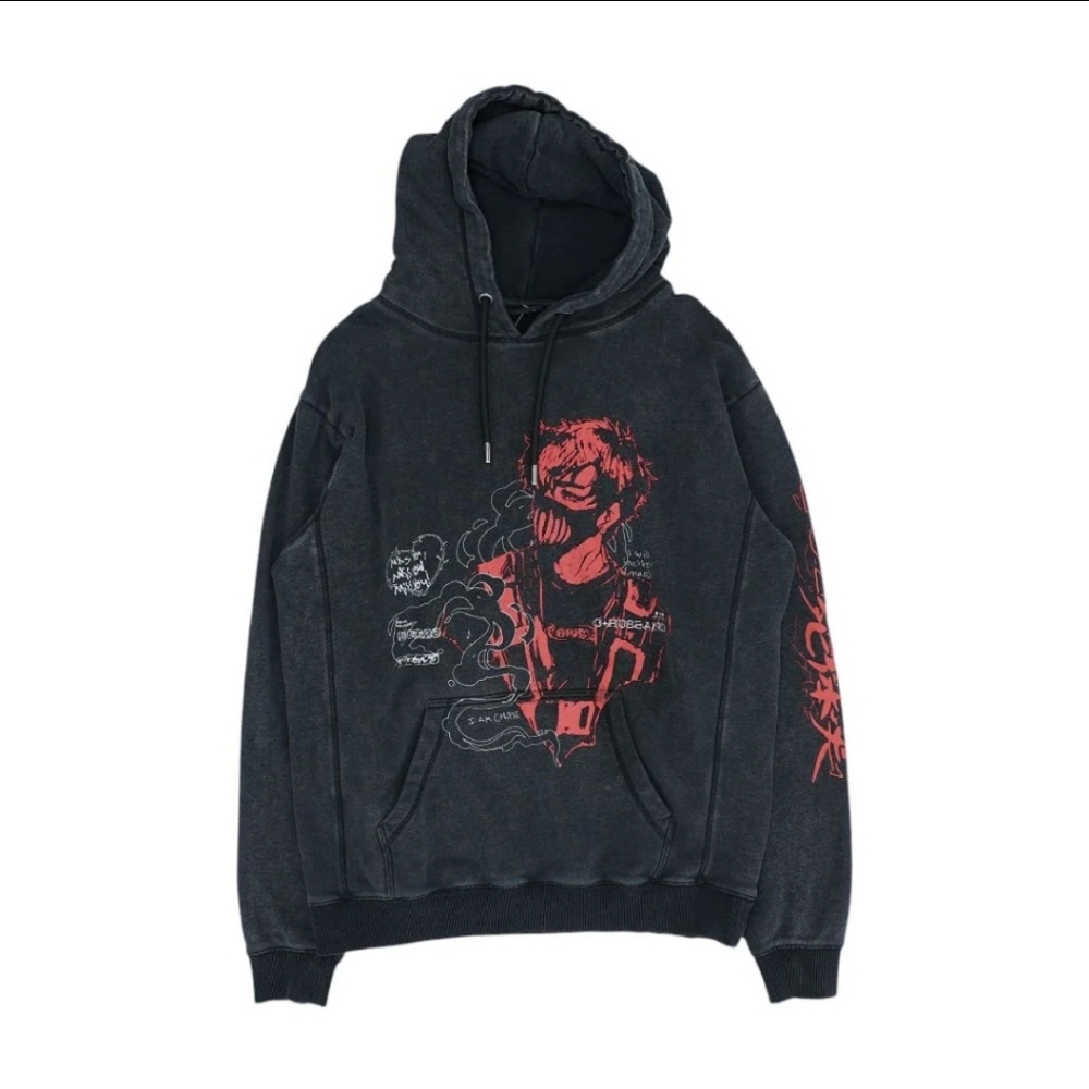 Corpse Husband Hoodie Mens Faded Grey Distressed Black Miss You I Am Sweater